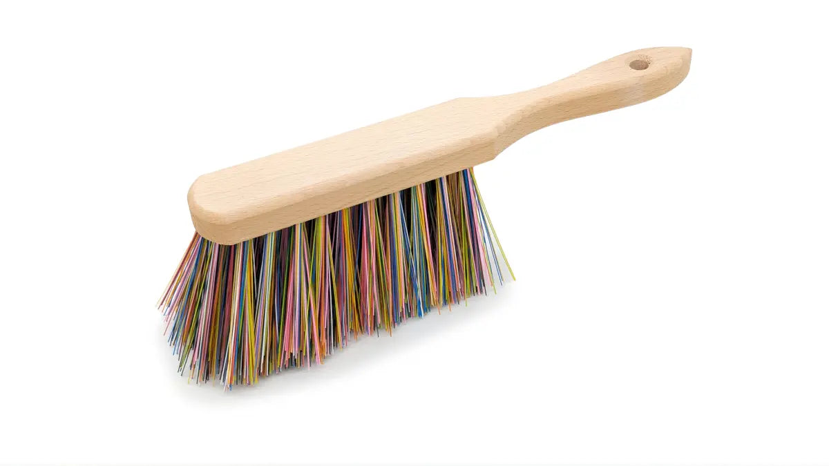 Handfeger, 285 mm, "Konfetti", PET - Farbmix, unlackiert