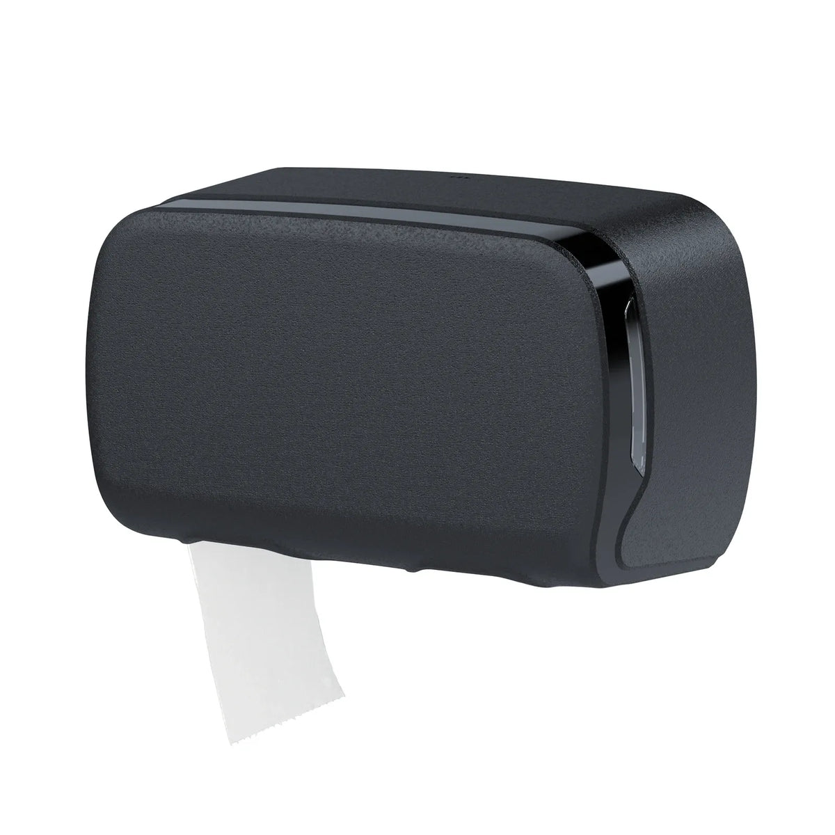 SemyTop Toilettenpapierspender, für 2 kernlose Rollen Toilettenpapier, schwarz matt